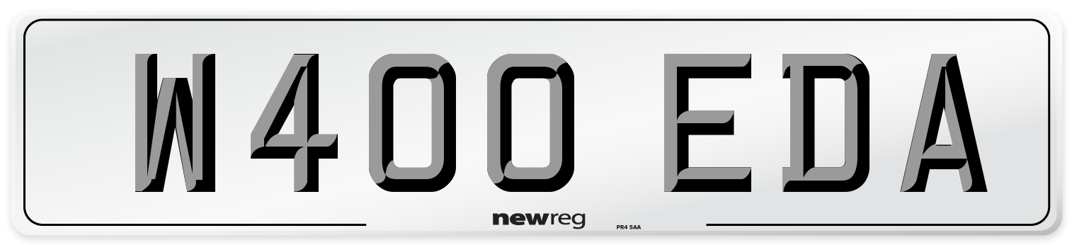 W400 EDA Number Plate from New Reg